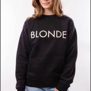Brunette The Label Small “Blonde” Black Crewneck